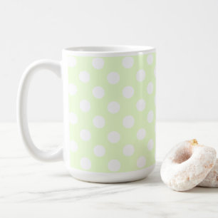 Mug Vert Clair Pastel Et Grands Pois Blancs