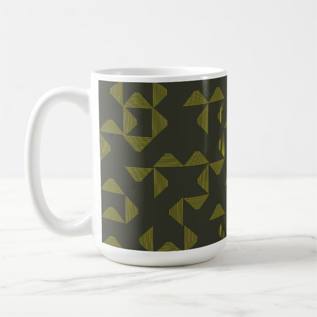 Mug Vert, cool, unique, triangles tendance motif (Gauche)
