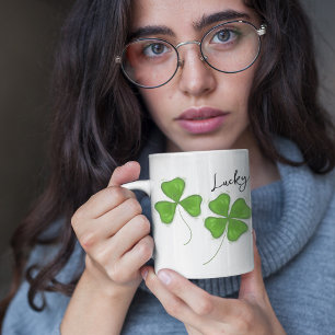 Mug Vert Cute Four Leaf Clover Personnalisé