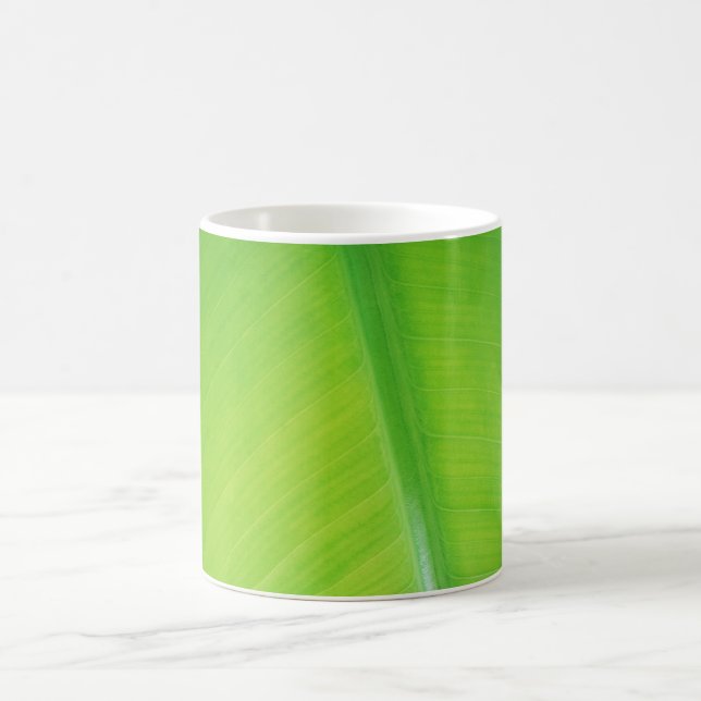 Mug Vert dégradé de la feuille de bananier Nom du moti (Centre)