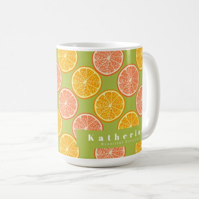 Mug Vert d'été orange (Devant droit)