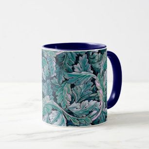 Mug Vert et Turquoise Feuilles Morris