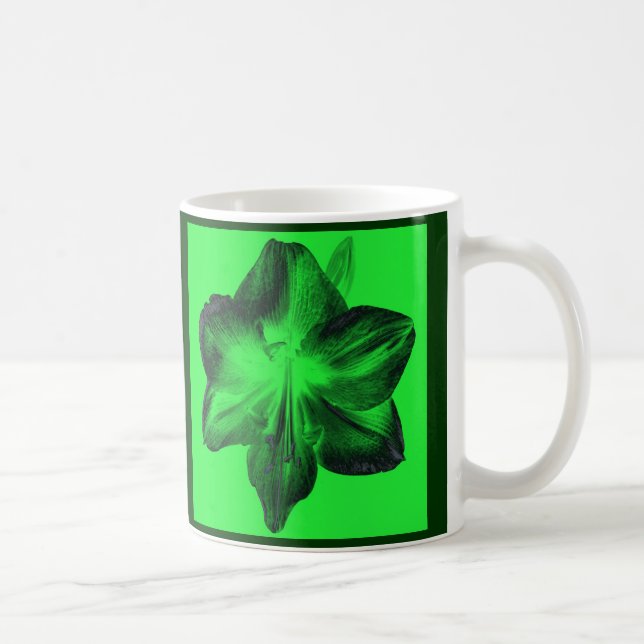 Mug Vert foncé sur vert clair Amaryllis (Droite)
