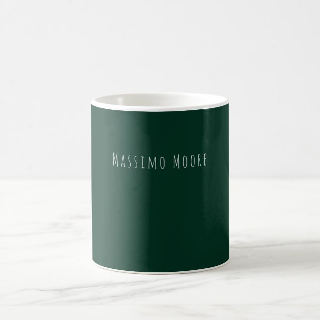 Mug Vert foncé uni élégant décontracté propre nom (Centre)