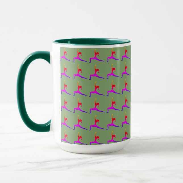 Mug Vert 'Fun Yoga Designs' Combo Café Mug/ Coupe (Gauche)