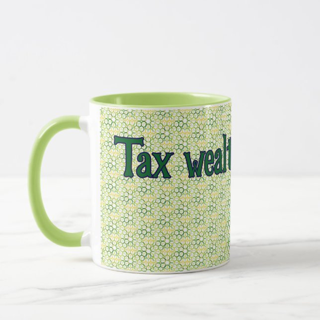 Mug Vert Géométrique Gras "Poids fiscal, pas travail" (Gauche)