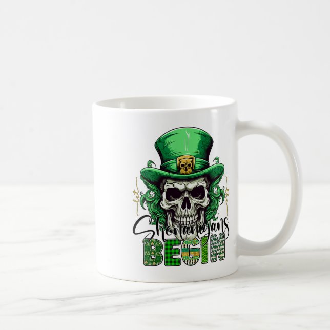 Mug Vert irlandais Laissez commencer les Shenanigans R (Droite)