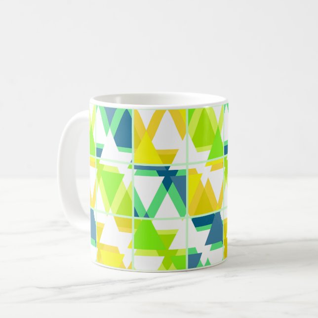 Mug Vert jaune abstrait (Devant gauche)