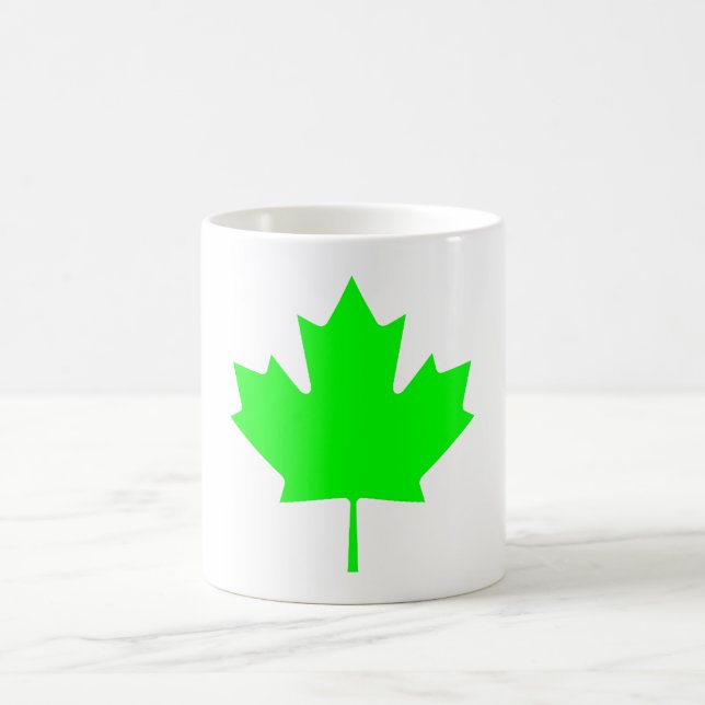 Mug Vert LtTransp de feuille d'érable les cadeaux de (Centre)