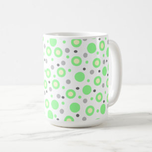 Mug Vert menthe géométrique crème gris pois