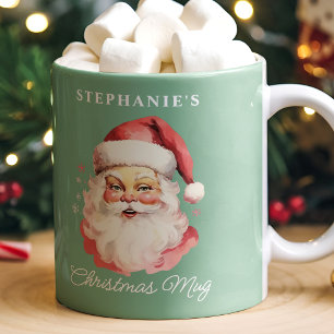 Mug Vert Noël Saint-Nicolas Rétro Vintage Noël