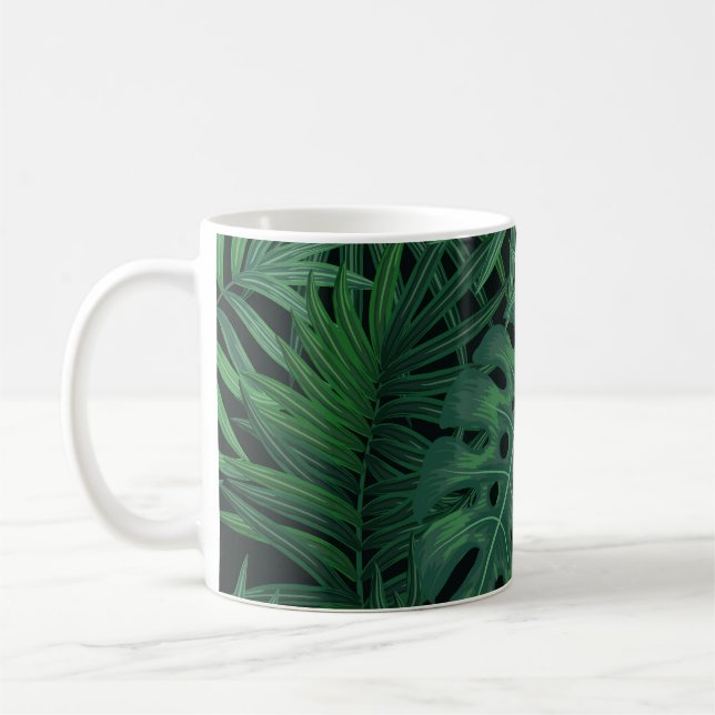 Mug Vert nuit tropicale : Motif Plante exotique (Gauche)