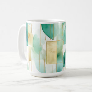 Mug Vert Or blanc Abstrait