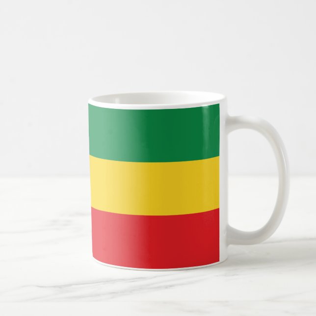 Mug Vert, or (jaune) et drapeau de couleurs rouges (Droite)