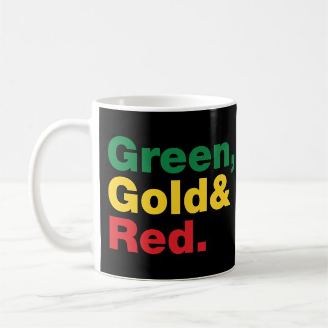 Mug Vert, Or & Rouge. (Gauche)