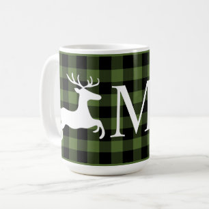 Mug Vert personnalisé carreau à damiers Buffalo en noi