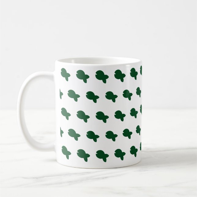 Mug Vert Poisson Poisson Blanc     (Gauche)