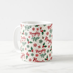 Mug Vert Rouge Méchant ou Gentil Noël