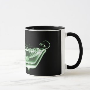 Mug Vert squelettique de noir de Bath de rayon X