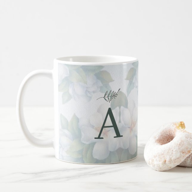 Mug Vert Succulent Feuille d'eau Aquarelle Botanique (Avec donut)