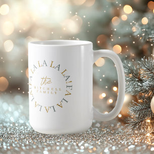 Mug Vert Terreux Or Noël Fa La La ID1009