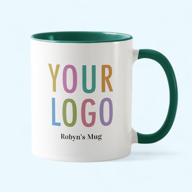 Mug Vert Two Tone Logo Personnalisé Nom de l'emplo (MISOOK 11 oz Green Two Tone Mug with Logo)