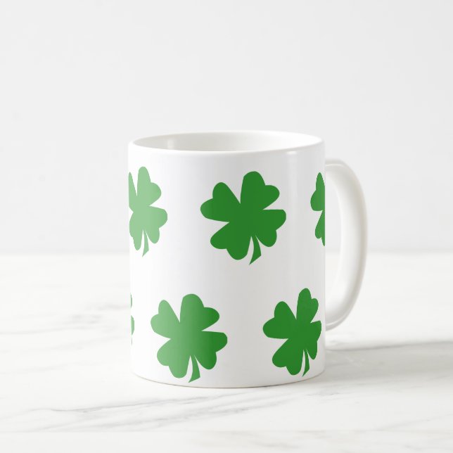 Mug Verte à quatre feuilles de trèfle minimum (Devant droit)
