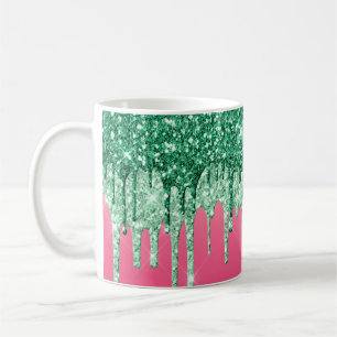 Mug Verte Parties scintillant gouttes Pink Glam Trendy