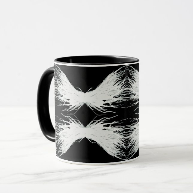 Mug Vertus Abstrait Ailes Blanches Art à l'Encre d'Alc (Devant gauche)