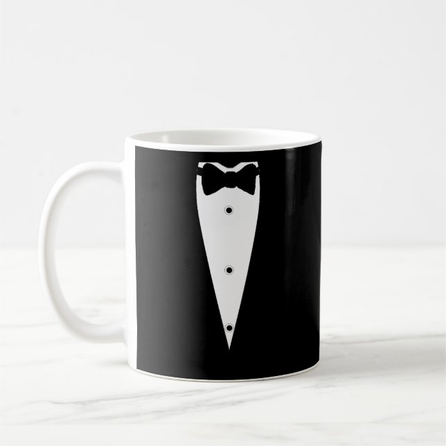 Mug Veste De Combinaison Tuxedo Noir Avec Cravate De B (Gauche)
