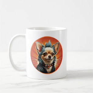 Mug Veste de moto punk rock Chihuahua à mohawk