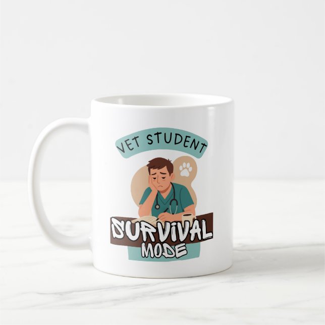 Mug Vet Student Survival Mode – Vet Student Design (Gauche)