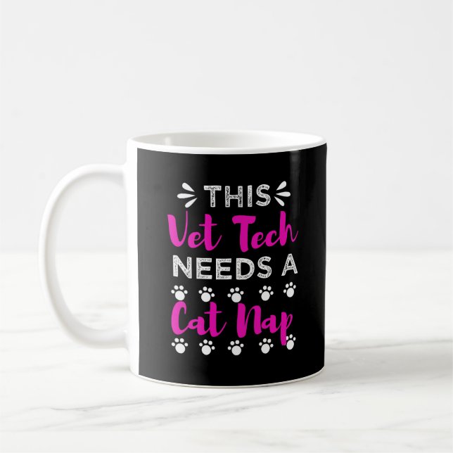 Mug Vet Tech Cat Graduation Cadeau Technicien vétérina (Gauche)