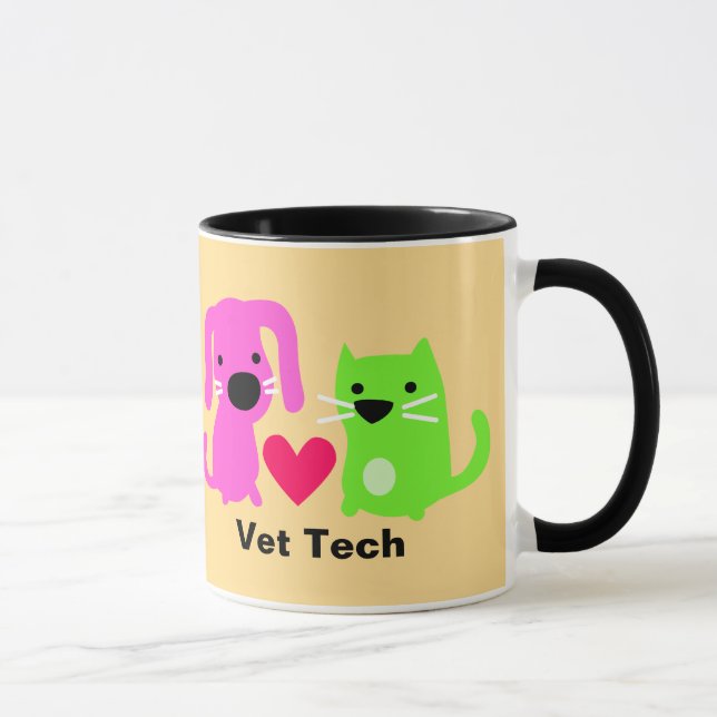 Mug Vet Tech Chien & Chat & Coeur (Droite)