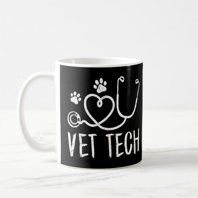 Mug Vet Tech Love Animaux Empreinte de patte Vettechli (Gauche)