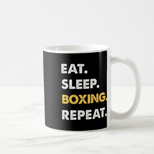 Mug Vêtements de boxe amusants Mangez Sleep Boxing Rép (Droite)