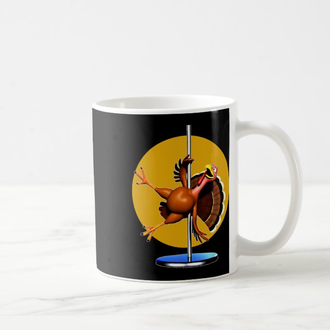Mug Vêtements de danse drôle de dinde Pôle de danse Th (Droite)