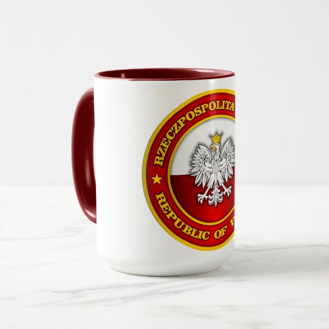 Mug Vêtements de médaillon polonais (Devant gauche)