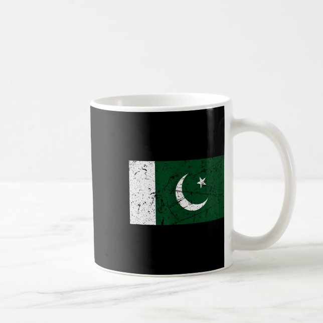 Mug Vêtements de souvenir rétro grunge drapeau pakista (Droite)
