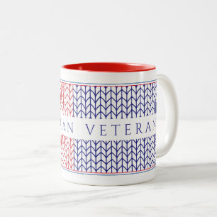 Mug "VÉTÉRAN AMÉRICAIN" bicolore rouge