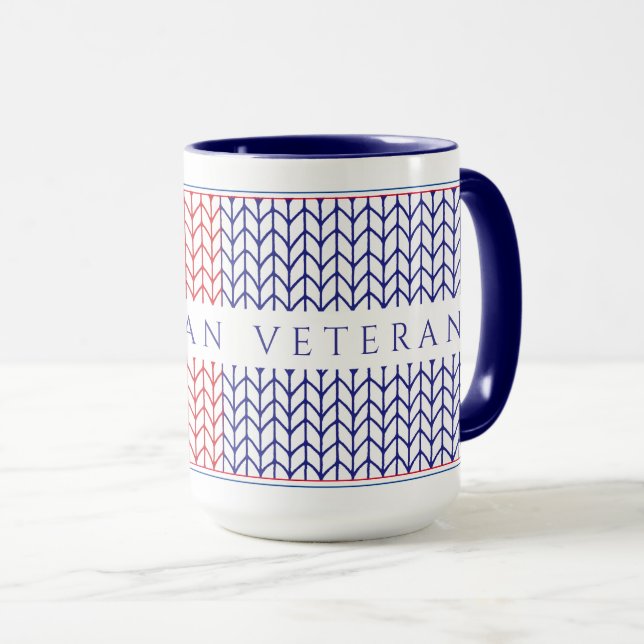 Mug "VÉTÉRAN AMÉRICAIN" Combinaison Navy Tall (Devant droit)