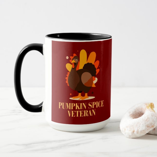 Mug Vétéran de la citrouille d'Action de grâce Spice (Avec donut)