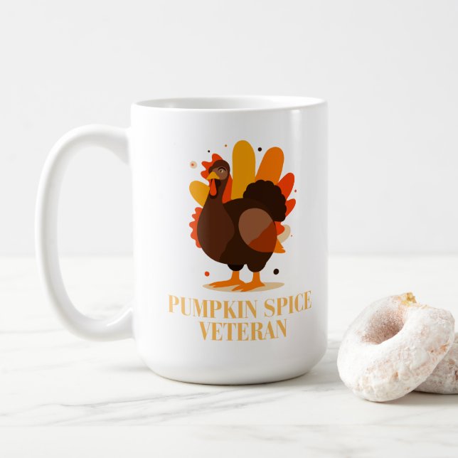 Mug Vétéran de la citrouille d'Action de grâce Spice (Avec donut)