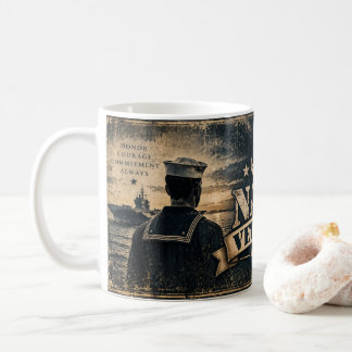 Mug Vétéran de la marine américaine aigle et ancre pat