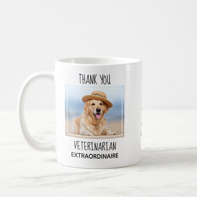 Mug Vétérinaire Cute Merci photo animal de compagnie V (Gauche)