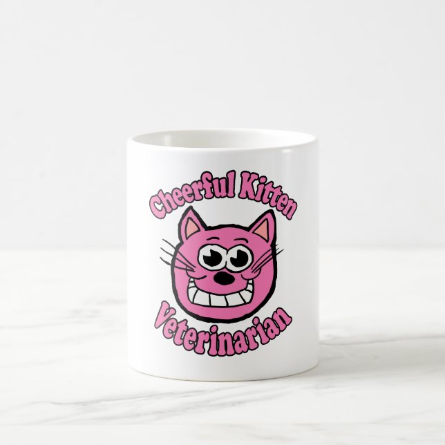 Mug Vétérinaire de chaton joyeux (Centre)