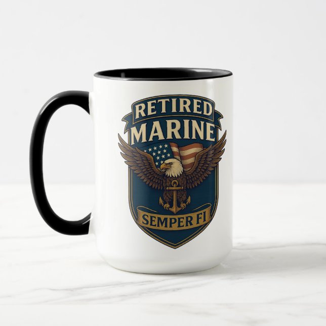 Mug VetGearHQ.com Marine Corps Veteran Logo Emblem (Gauche)