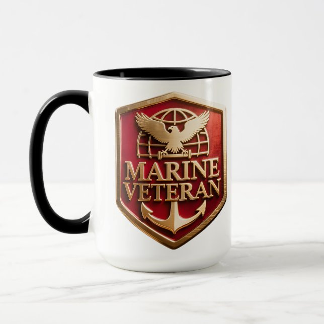 Mug VetGearHQ.com Marine Corps Veteran Logo Emblem (Gauche)