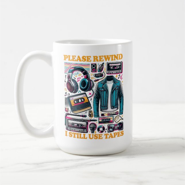 Mug Veuillez rembobiner - J'utilise encore des cassett (Gauche)