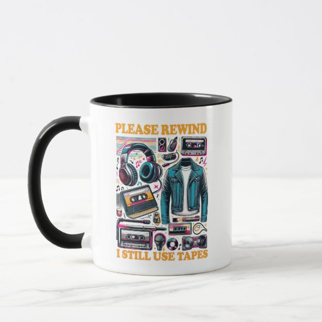 Mug Veuillez rembobiner - J'utilise encore des cassett (Gauche)